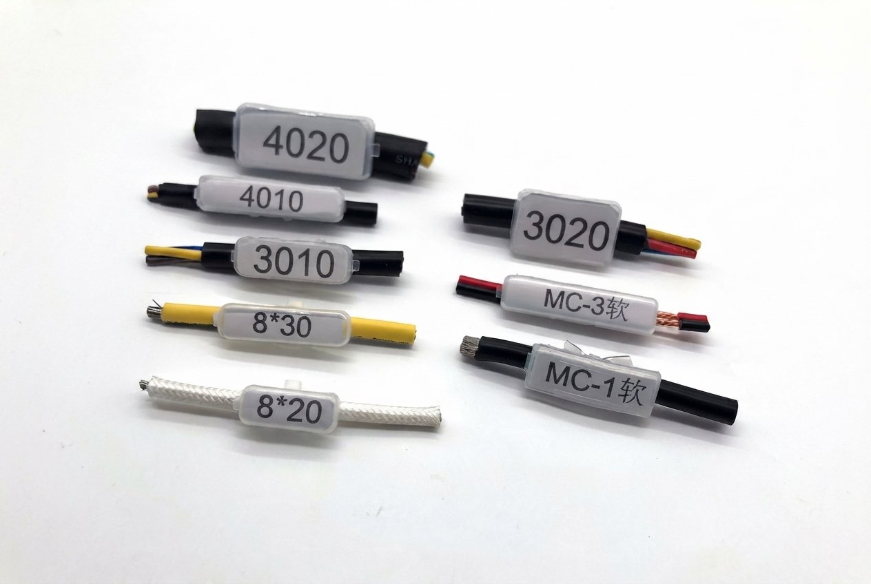 Cable markers, identification labels, and marking systems for electrical conductors