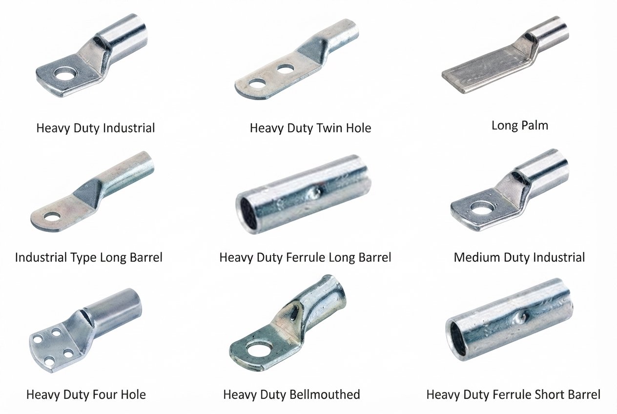 Compression, mechanical, and piercing electrical connectors for cables and busbars