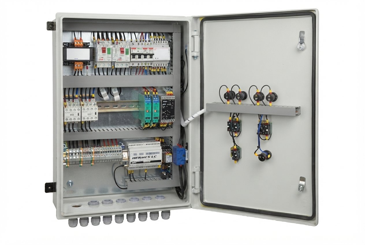 Electrical distribution systems, power panels, switchboards, and distribution enclosures