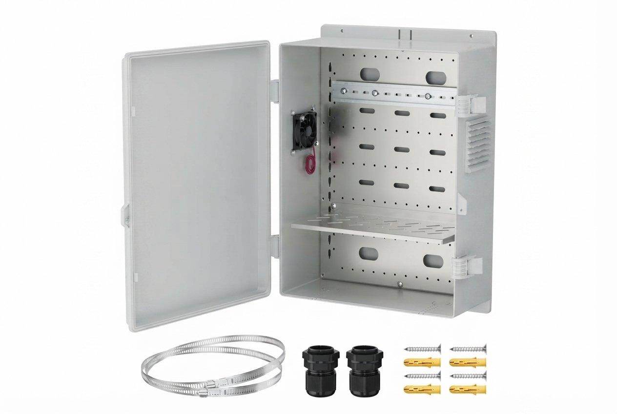 Electrical enclosures, junction boxes, terminal boxes, and weatherproof control cabinets
