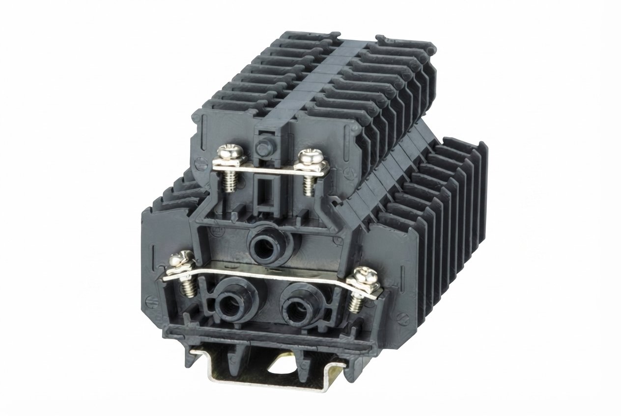 DIN rail terminal blocks, modular electrical connectors, screw-clamp terminals, and wiring distribution blocks
